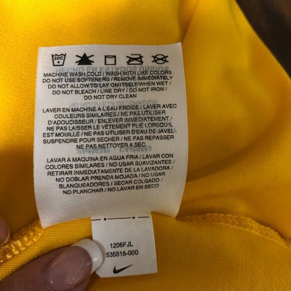 Nike Dri-Fit Athletic Top Womens Large Yellow Sleeveless Tank - Picture 7 of 8